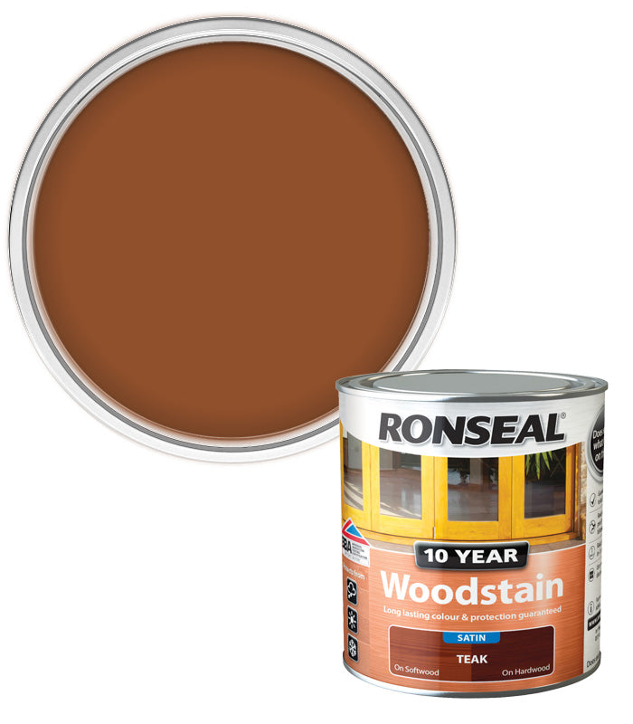Ronseal 10 Year Exterior Woodstain - Teak - 750ml