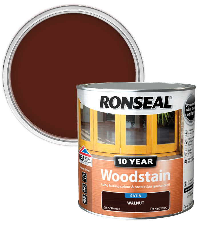 Ronseal 10 Year Exterior Woodstain - Walnut - 2.5L