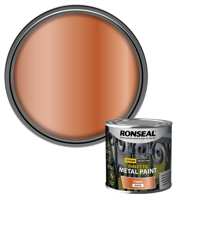 Ronseal 15 Year Direct To Metal Paint - Gloss - Copper - 250ml
