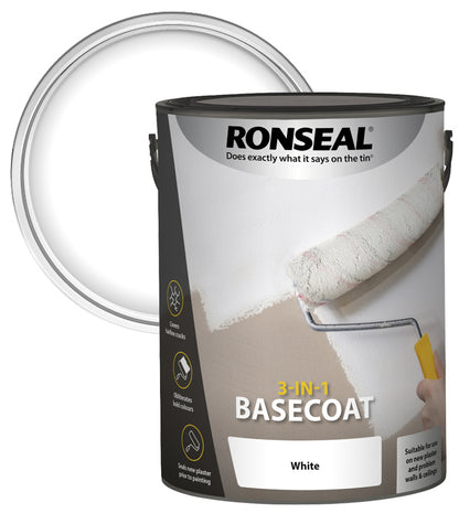 Ronseal 3 in 1 Basecoat - White - 5L