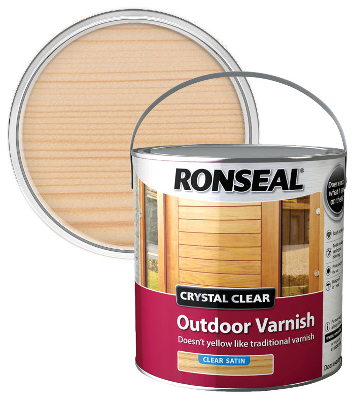 Ronseal Crystal Clear Outdoor Varnish - Satin - 2.5L