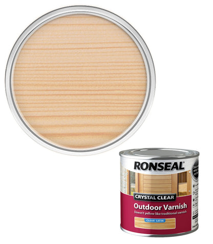 Ronseal Crystal Clear Outdoor Varnish - Satin - 250ml