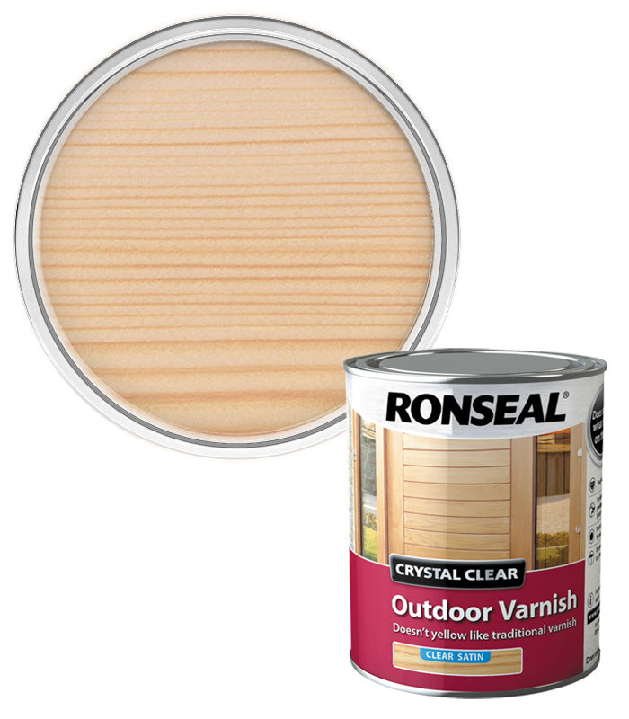 Ronseal Crystal Clear Outdoor Varnish - Satin - 750ml