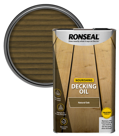 Ronseal Nourishing Decking Oil - 5L - Natural Oak