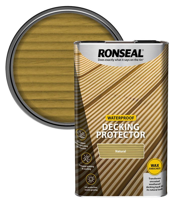 Ronseal Decking Protector - Waterproofs / Sun / Rain - Natural - 5 Litre