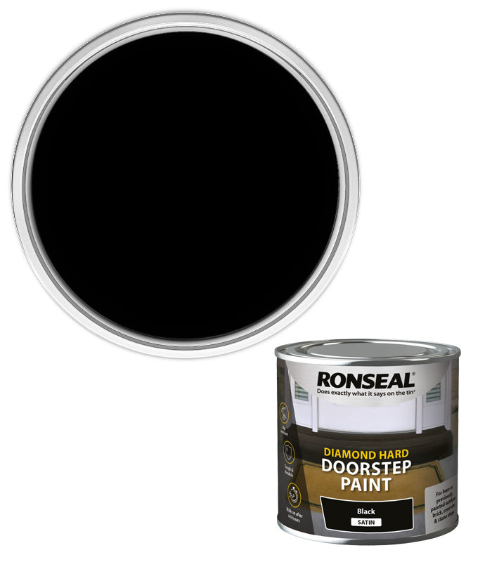 Ronseal Diamond Hard Door Step Paint - Black - 250ml