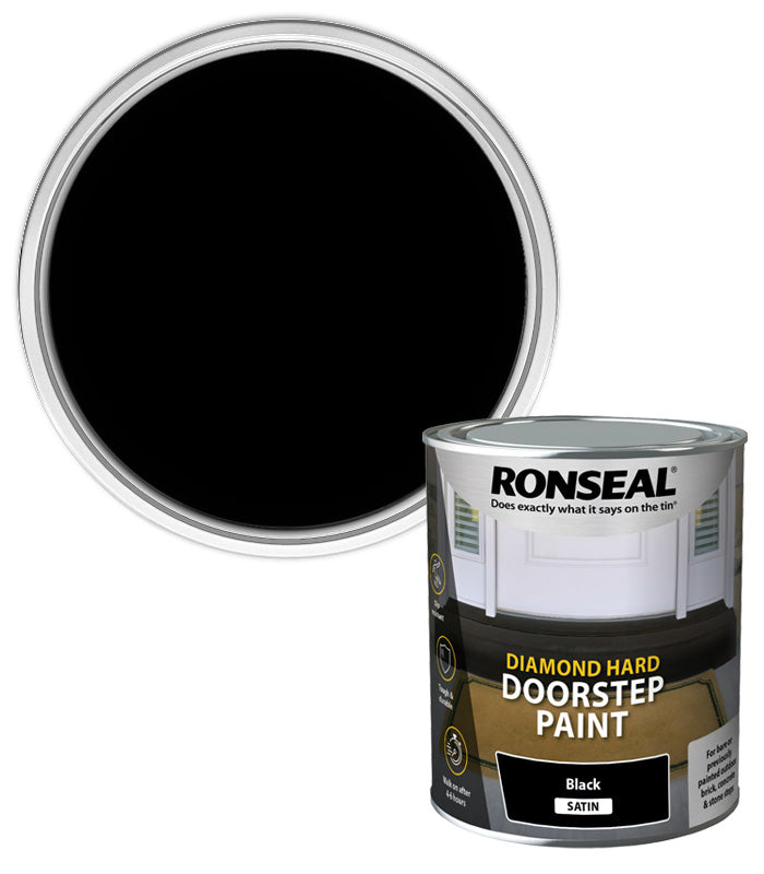 Ronseal Diamond Hard Door Step Paint - Black - 750ml