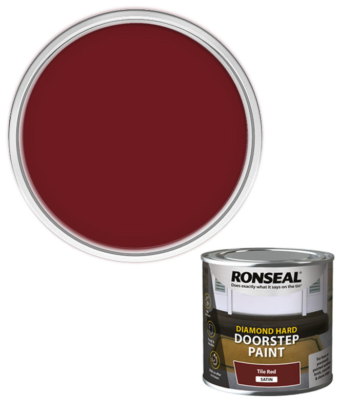 Ronseal Diamond Hard Door Step Paint - Tile Red - 250ml