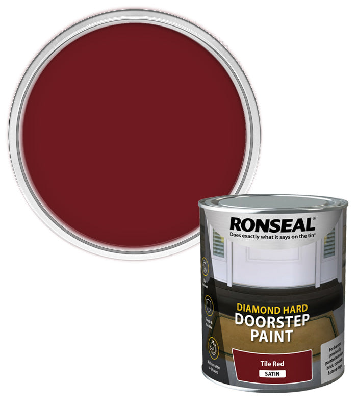 Ronseal Diamond Hard Door Step Paint - Tile Red - 750ml