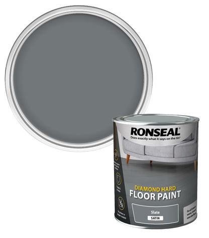 Ronseal Diamond Hard Floor Paint - Satin - Slate - 750ml