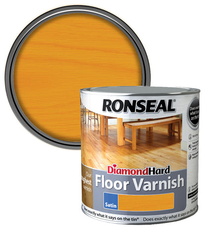Ronseal Diamond Hard Floor Varnish - Antique Pine - Satin - 2.5L