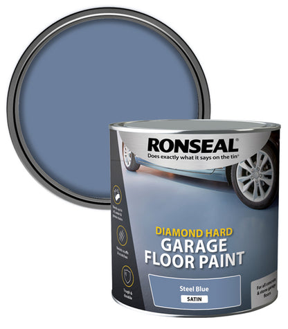 Ronseal Diamond Hard Garage Floor Paint - Steel Blue - 2.5L