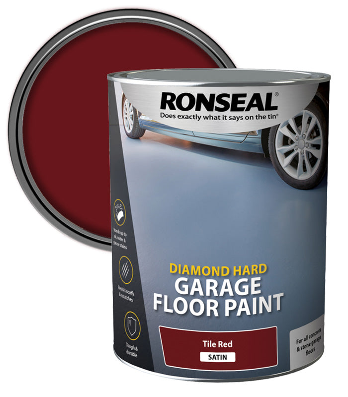 Exterior Floor Paint Ronseal Diamond Hard Garage Floor Paint Red 5L Red ...