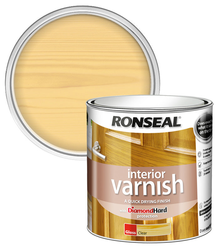 Ronseal Interior Wood Varnish - Clear - Gloss - 2.5L