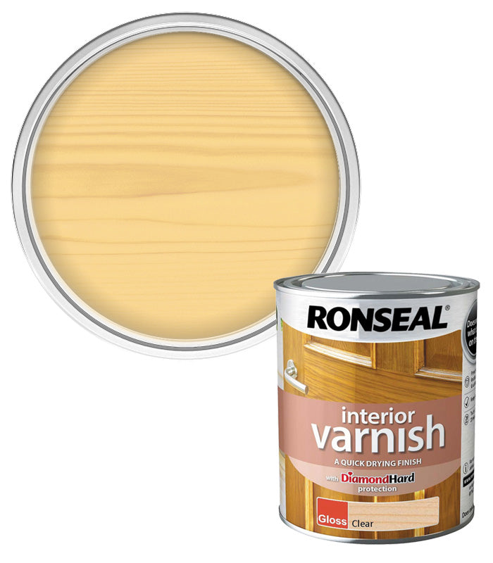 Ronseal Interior Wood Varnish - Clear - Gloss - 750ml