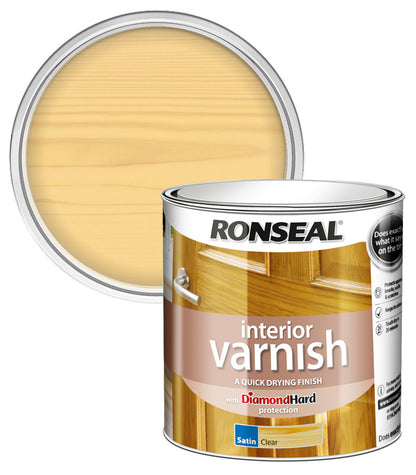 Ronseal Interior Wood Varnish - Clear - Satin - 2.5L