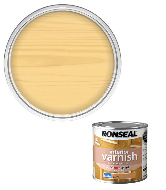 Ronseal Interior Wood Varnish - Clear - Satin - 250ml
