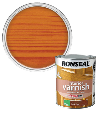 Ronseal Interior Wood Varnish - Dark Oak - Matt - 750ml