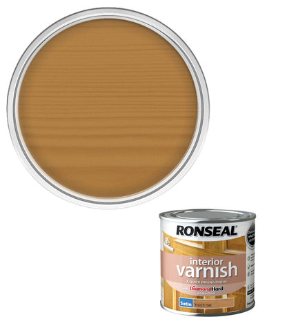 Ronseal Interior Wood Varnish - French Oak - Satin - 250ml