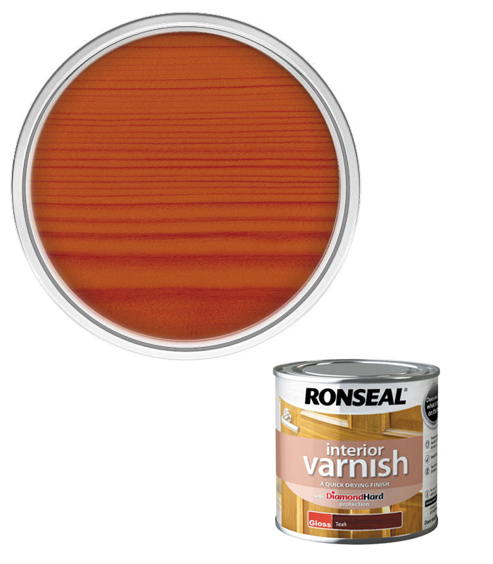 Ronseal Interior Wood Varnish - Teak - Gloss - 250ml