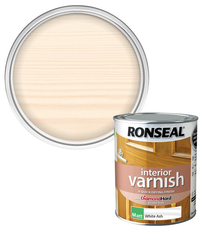 Ronseal Interior Wood Varnish - White Ash - Matt - 750ml