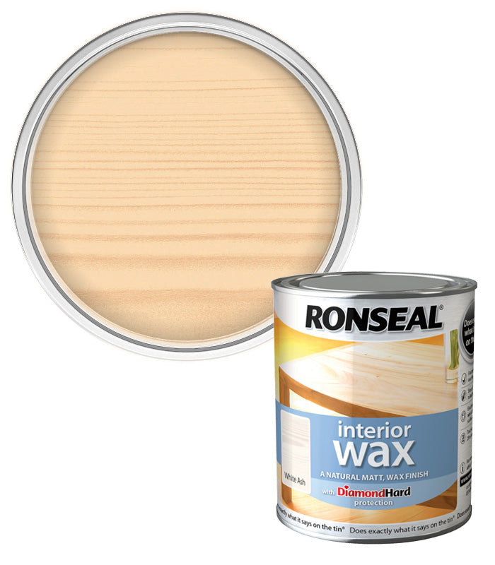 Ronseal Interior Wax  - White Ash - 750ml
