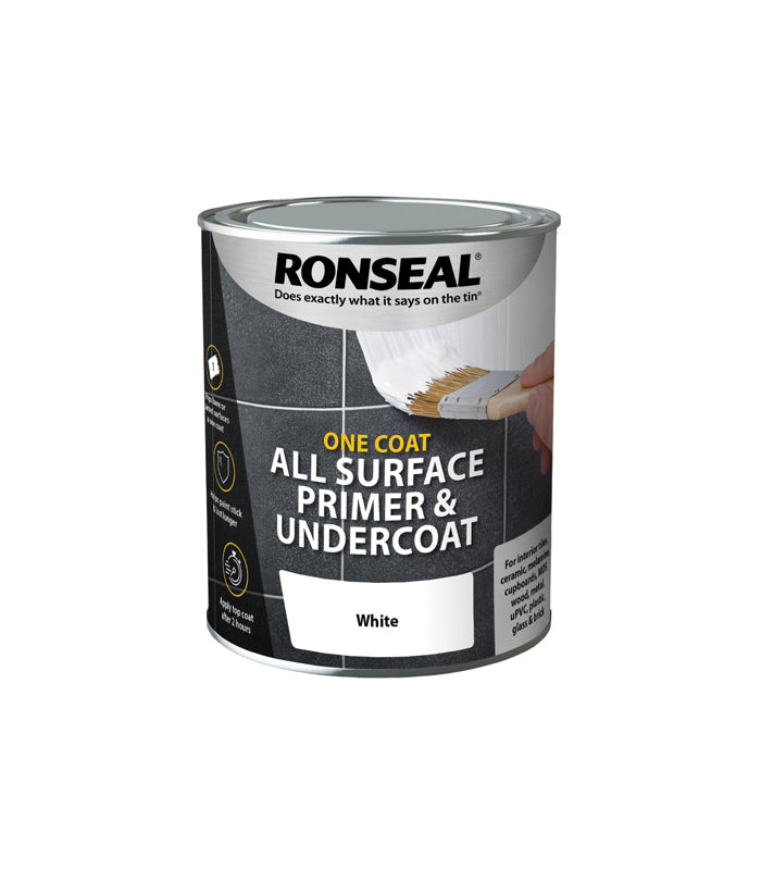 Ronseal One Coat All Surface Primer and Undercoat - White - 750ml