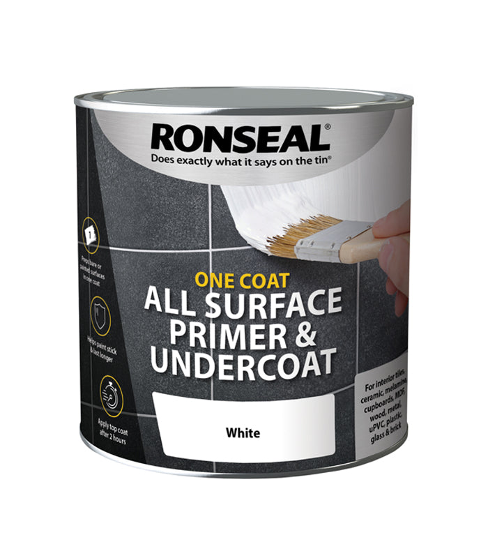 Ronseal One Coat All Surface Primer and Undercoat - White - 2.5 Litre
