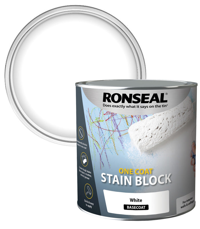 Ronseal One Coat Stain Block  - White - 2.5L