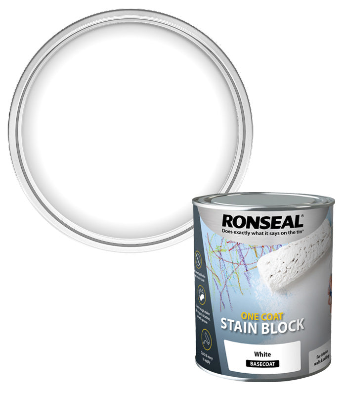 Ronseal One Coat Stain Block  - White - 750ml