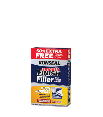 Ronseal Multi Purpose Wall Filler - Powder - White - 500g + 50% Free