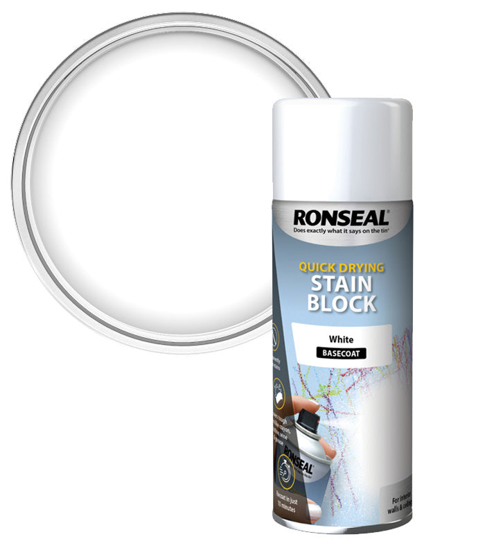 Ronseal Quick Drying Stain Block Aerosol - White - 400ml