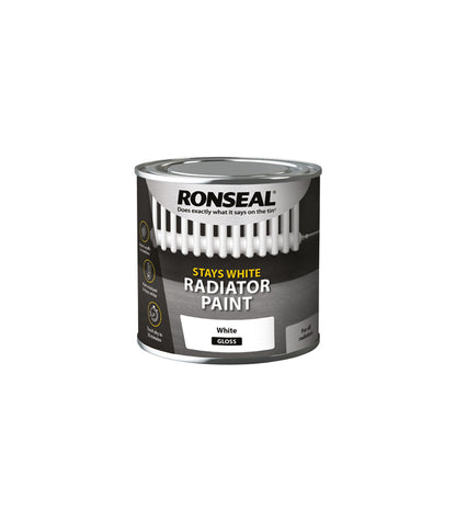 Ronseal Stays White Radiator Paint - White - 250ml - Gloss