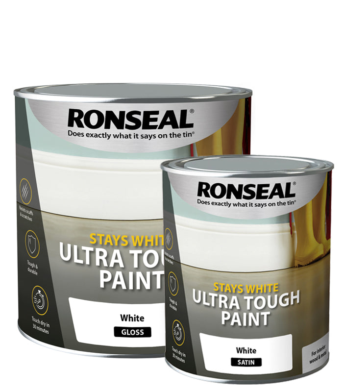 Ronseal Stays White Ultra Tough Paint - Brilliant White