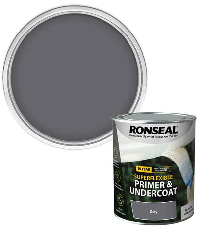 Ronseal 10 Year Super Flexible Wood Primer & Undercoat - Grey - 750ml
