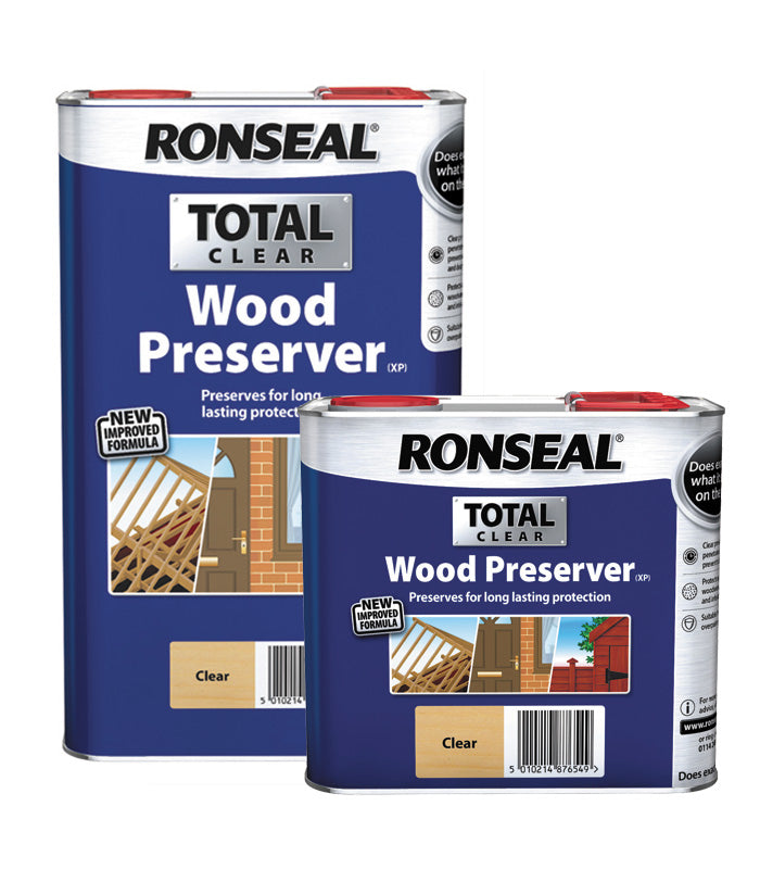 Ronseal Total Wood Preserver - Long Lasting Outdoor Protection - Clear