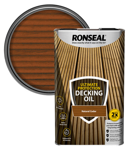 Ronseal Ultimate Protection Decking Oil - 5L - Natural Cedar