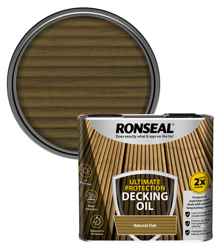 Ronseal Ultimate Protection Decking Oil - 2.5L - Natutral Oak