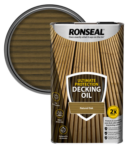 Ronseal Ultimate Protection Decking Oil - 5L - Natural Oak