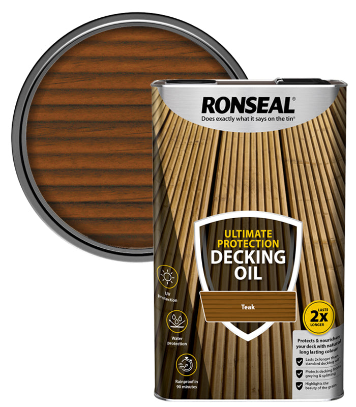 Ronseal Ultimate Protection Decking Oil - 5L - Teak