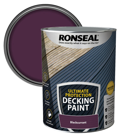 Ronseal Ultimate Protection Decking Paint - 5L - Blackcurrent