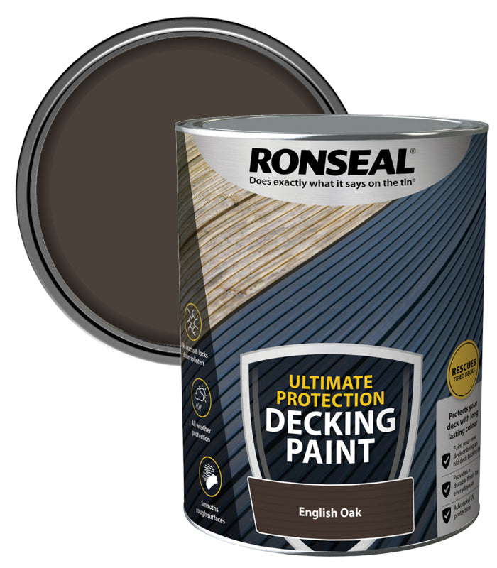 Ronseal Ultimate Protection Decking Paint - 5L - English Oak