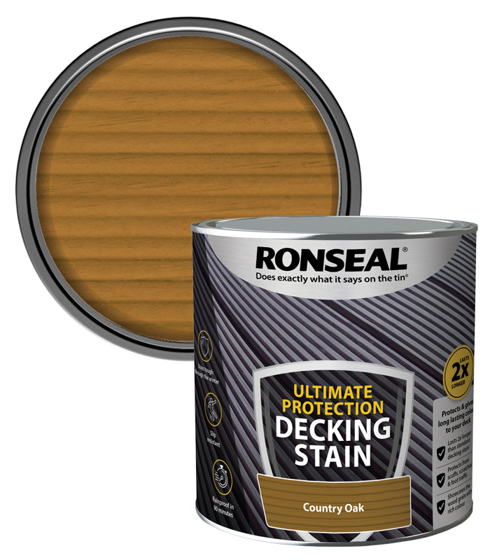 Ronseal Ultimate Decking Stain - 2.5L - Country Oak