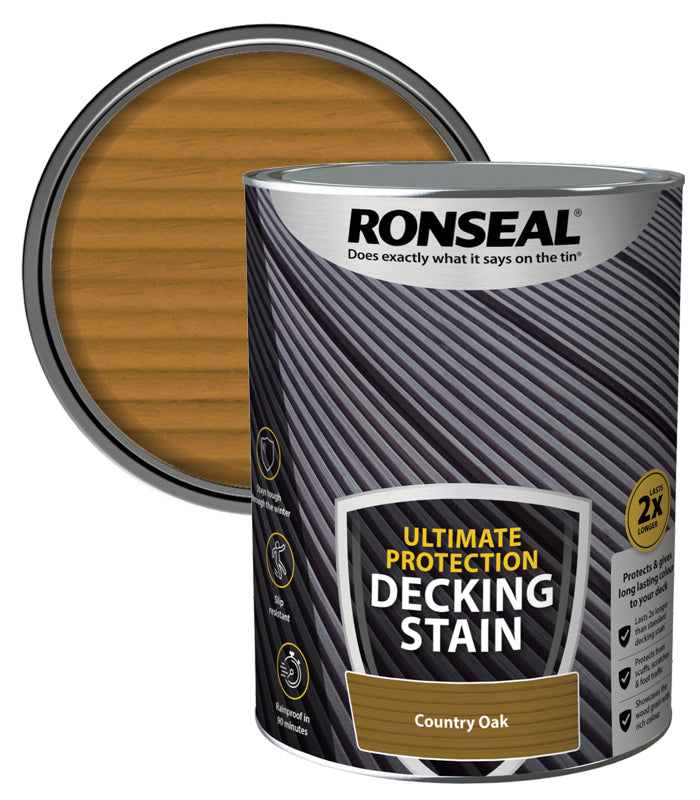 Ronseal Ultimate Decking Stain - 5L - Country Oak