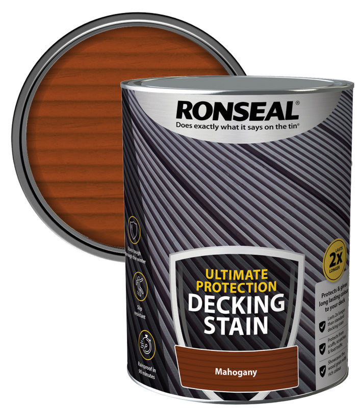 Ronseal Ultimate Decking Stain - 5L - Mahogany