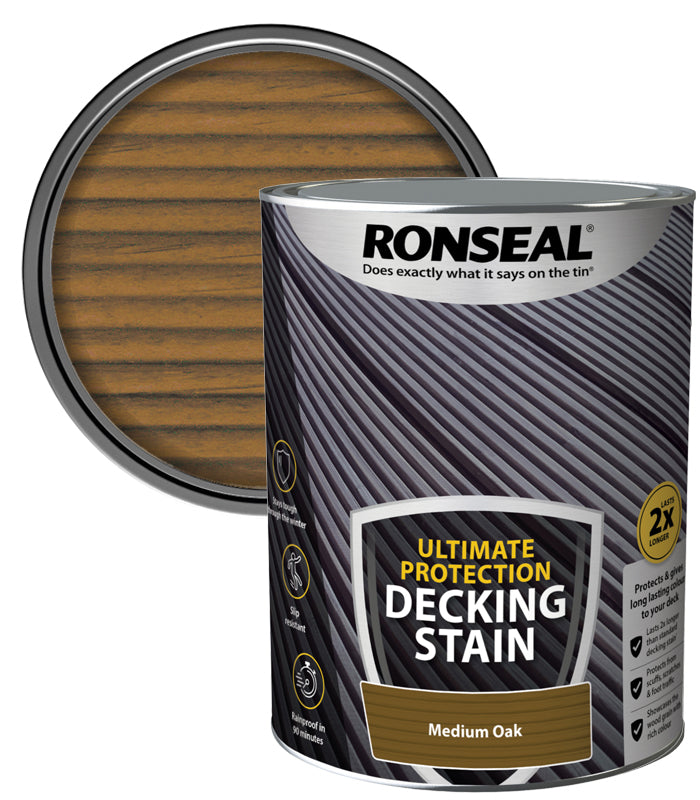 Ronseal Ultimate Decking Stain - 5L - Medium Oak