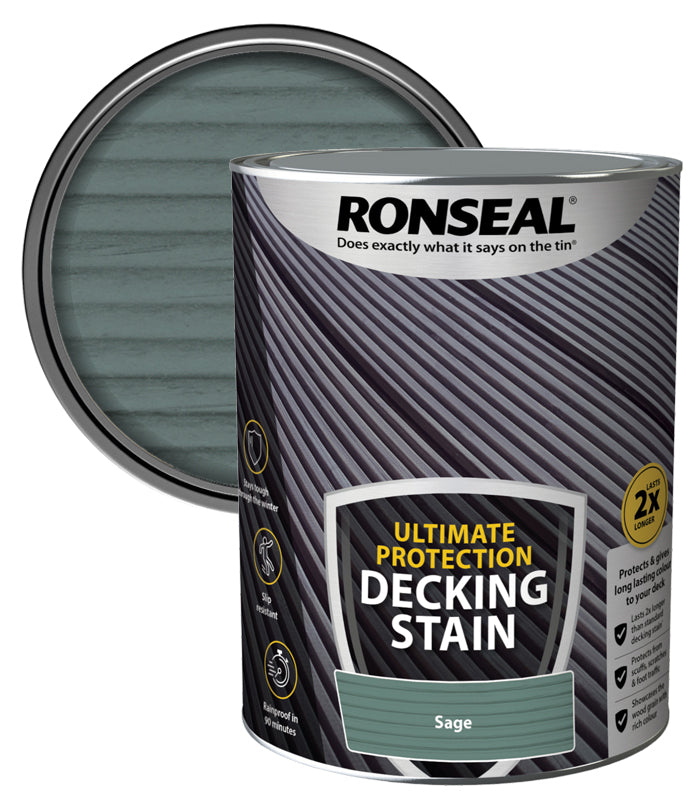 Ronseal Ultimate Decking Stain - 5L - Sage