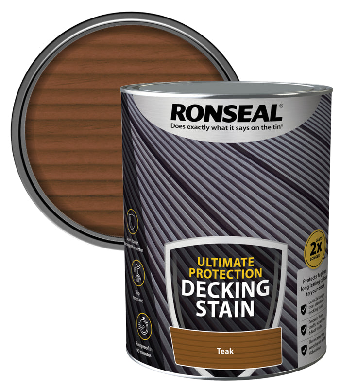 Ronseal Ultimate Decking Stain - 5L - Teak