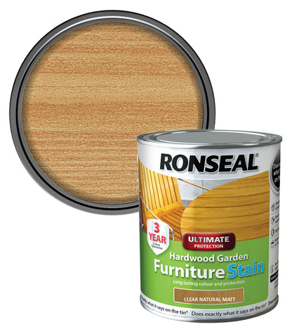 Ronseal Hardwood Furniture Oil - 1L - Natural Clear