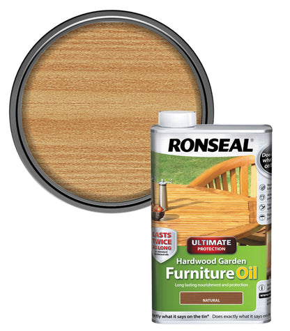 Ronseal Hardwood Furniture Oil - 500ml - Natural Clear